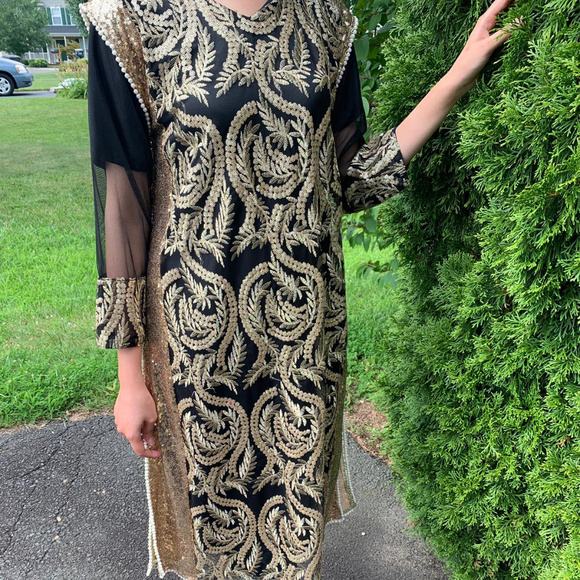 black and gold ethnic dresses